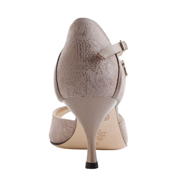 A8 Camoscio Beige Stampa Fiori 6 cm - Image 3