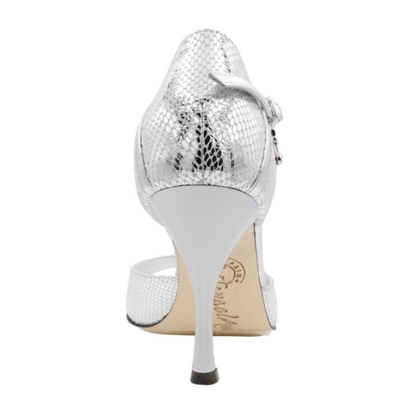 A8 Pitoncino Lux Argento Laminato Argento Heel 9 cm - Image 2